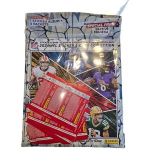 Panini 2024 NFL Sticker and Card Collection Starter Pack Album 5 Sealed Packets